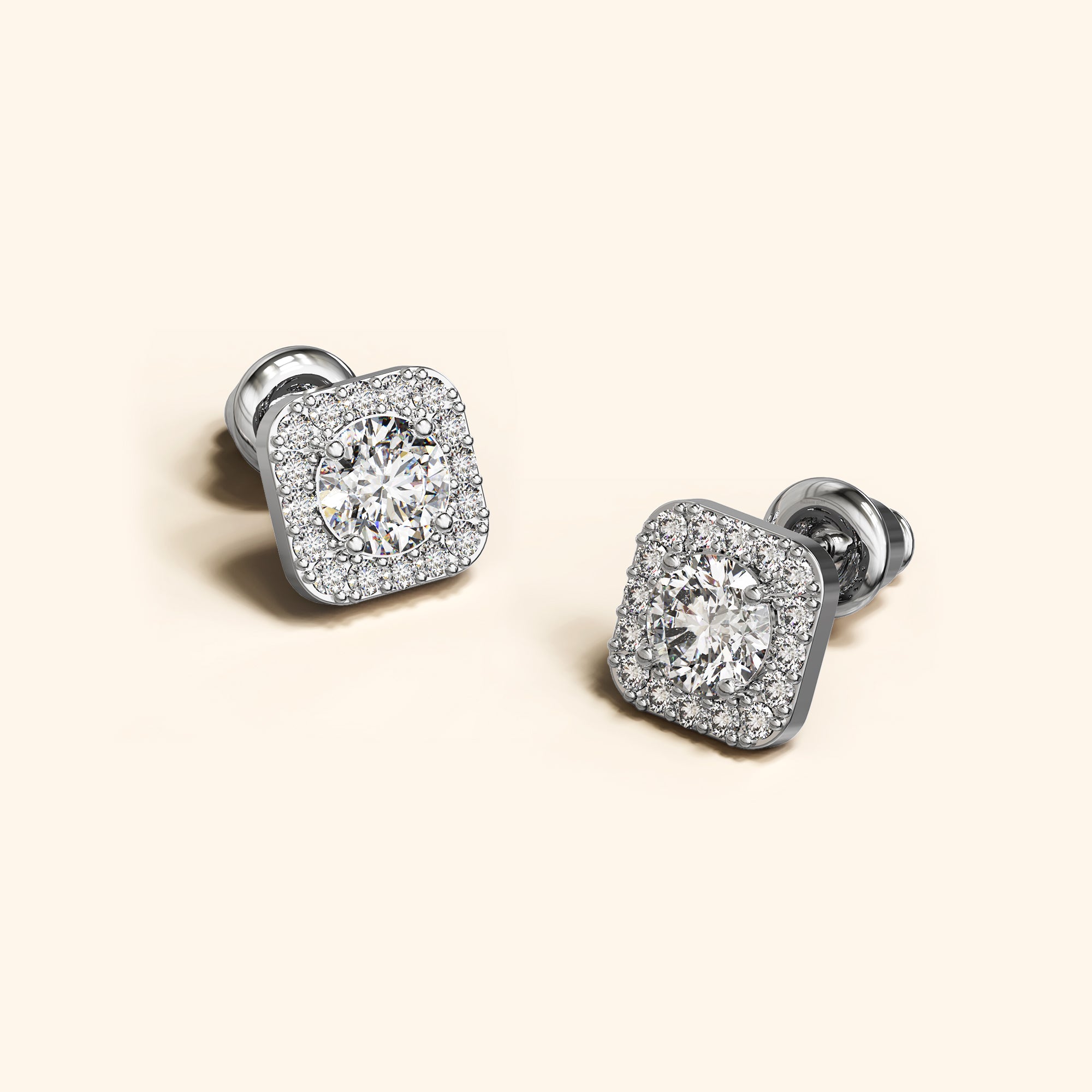 Eleanor White Gold Stud Earrings