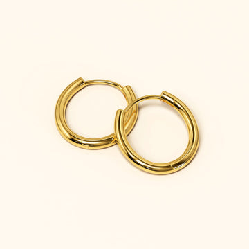 Circle Gold Dangle Hoop Earrings