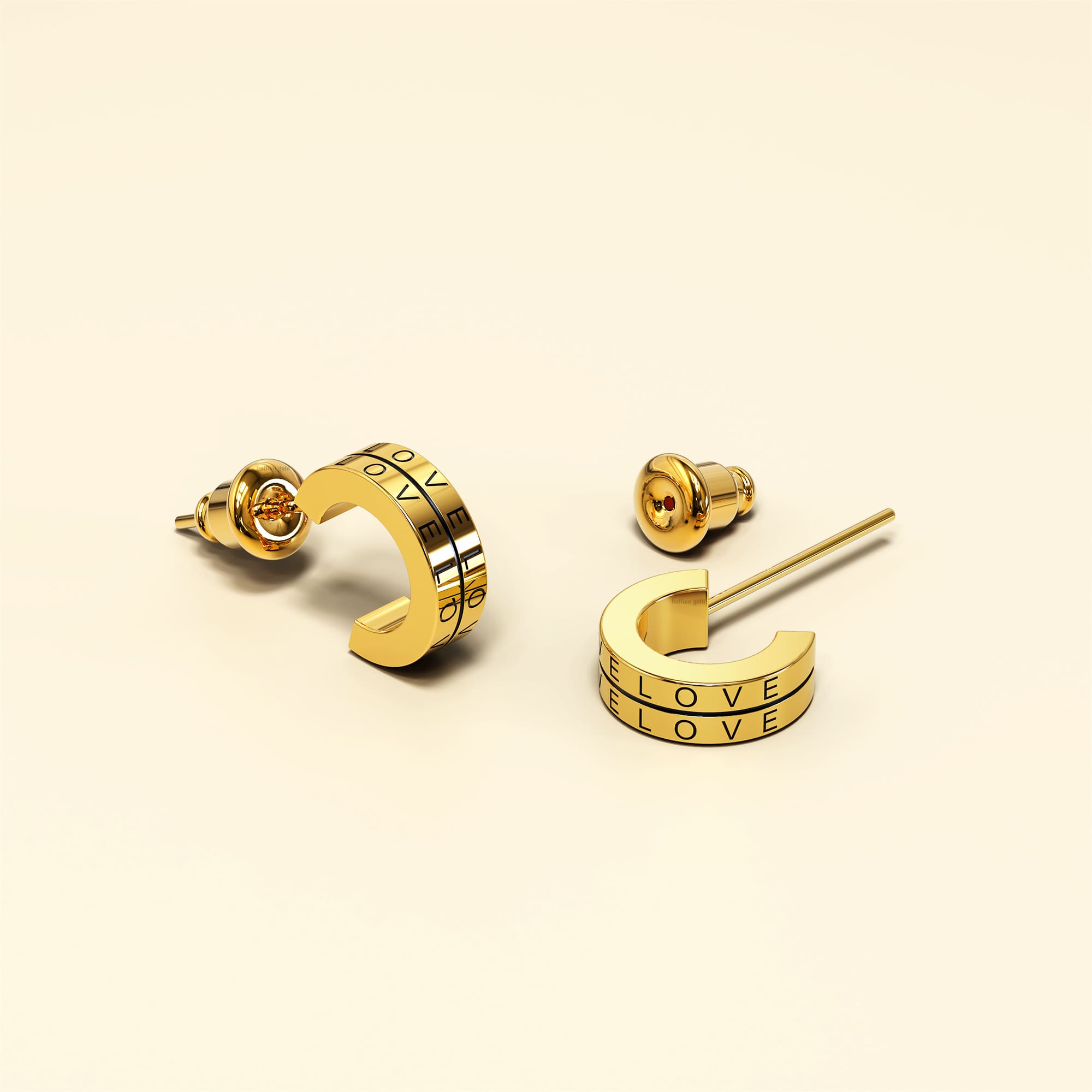 Iris Zircon Gold Hoop Earrings