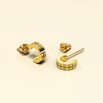 Iris Zircon Gold Hoop Earrings