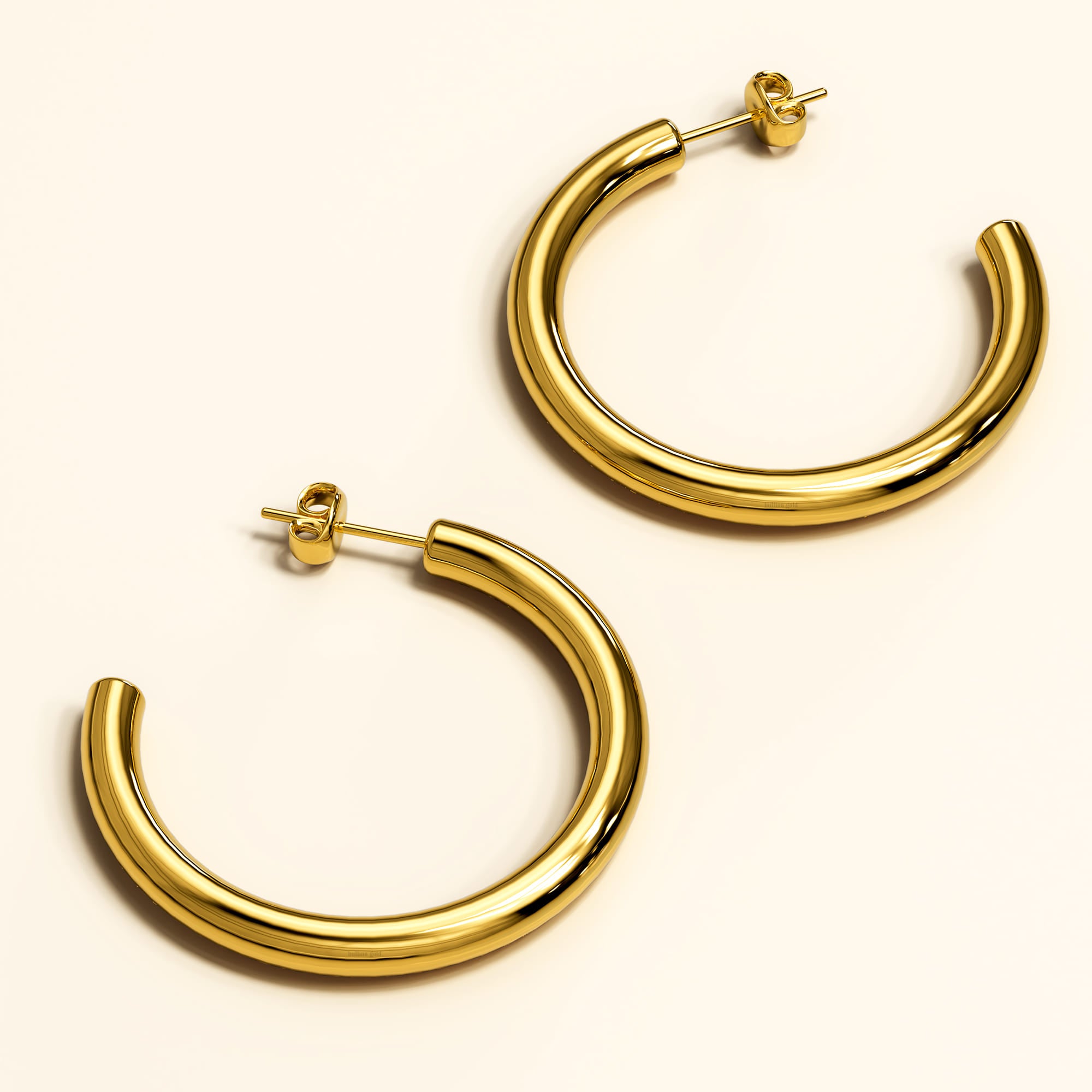 Erica Gold Hoop Earrings 40mm