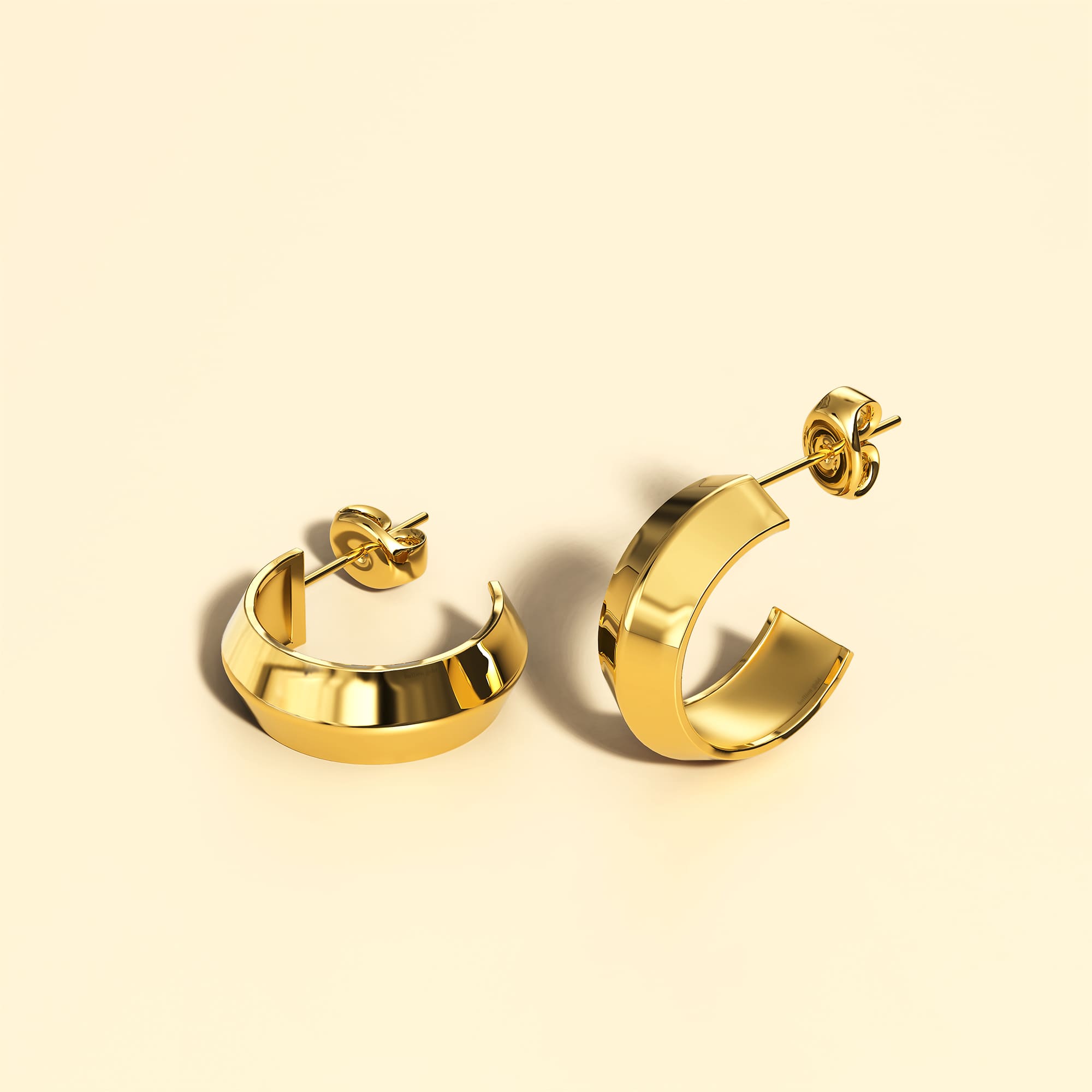 Solid Textured Earrings in Gold