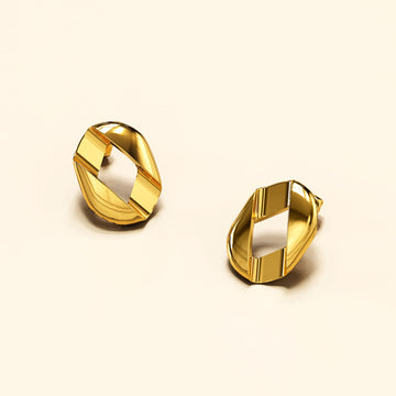 Brincos Textured Earrings in Gold