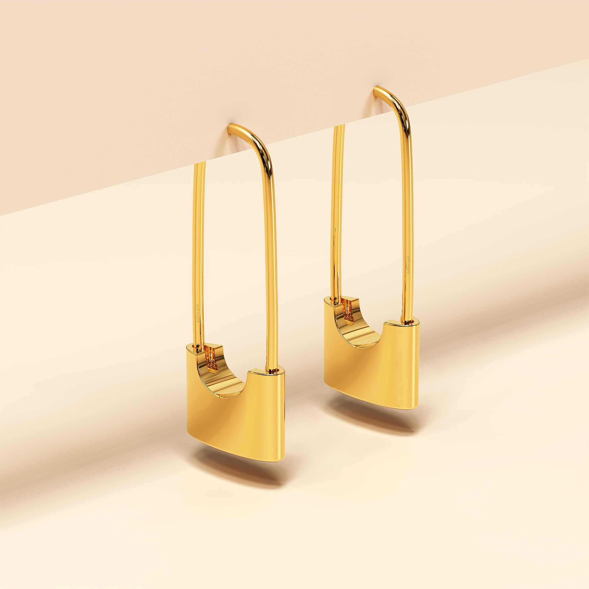 Dainty Lock Earrings in Gold