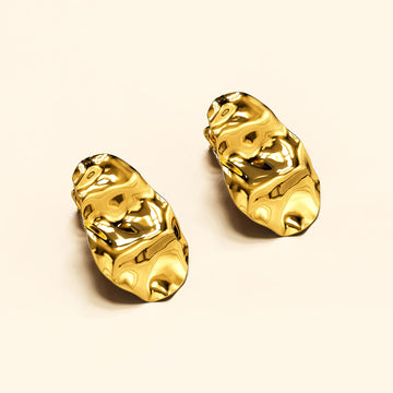 Textured Stud Earrings in Gold