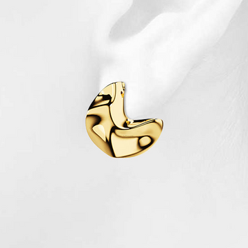 Bullion Gold Sculptured Gold Hoop Earrings