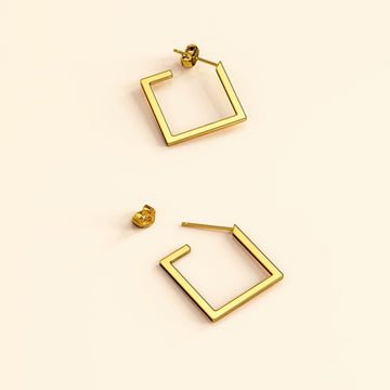 Bullion Gold Diamond Hoop Gold Layered Earrings