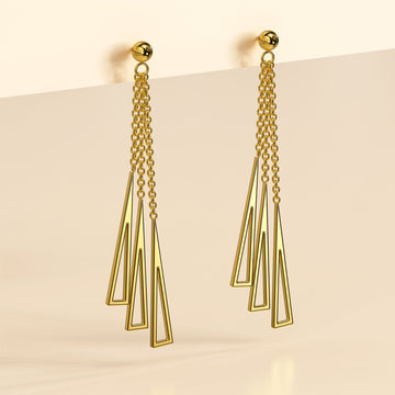 Bullion Gold Royal Tassel Gold Layered Earrings