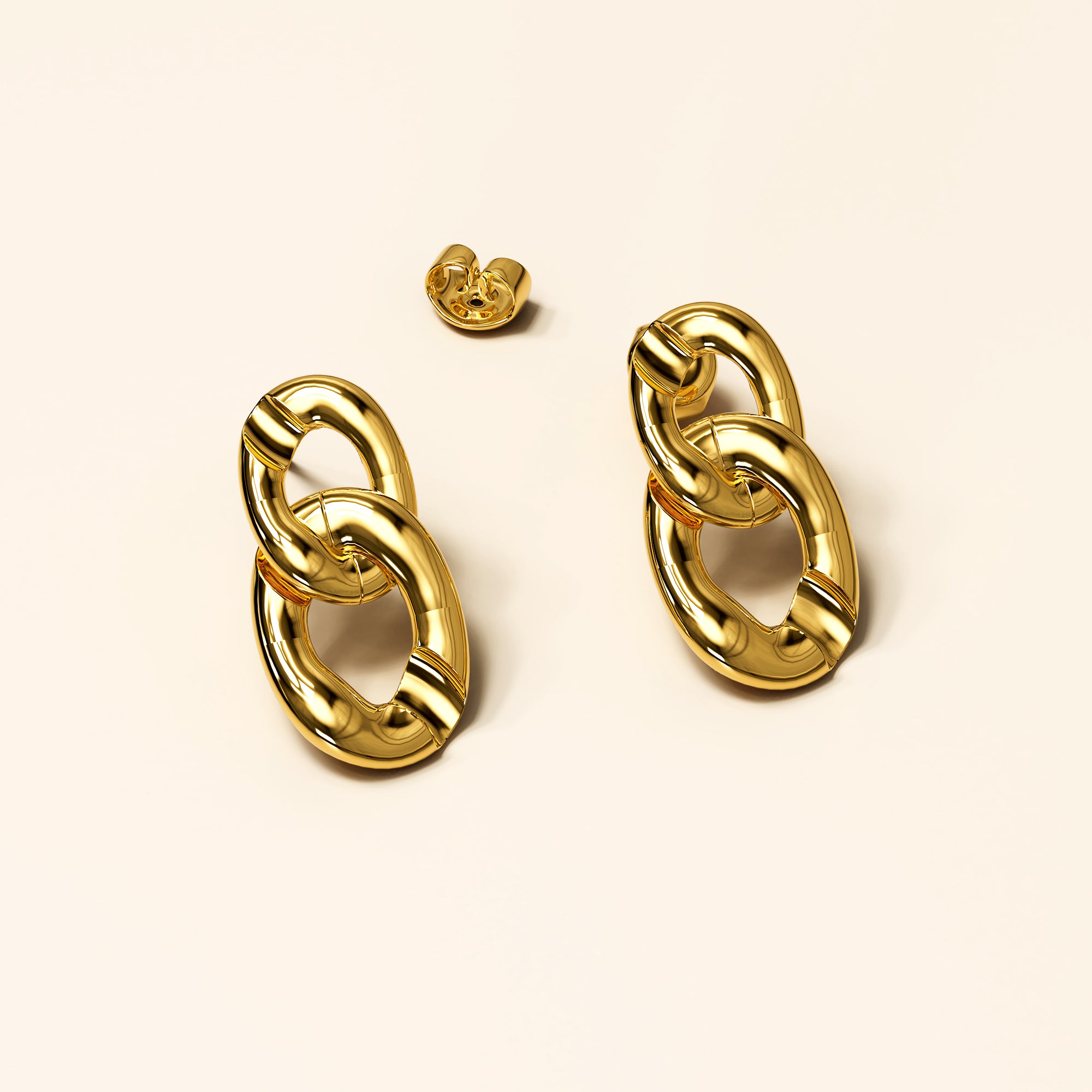 Inscript Link Gold Layered Earrings