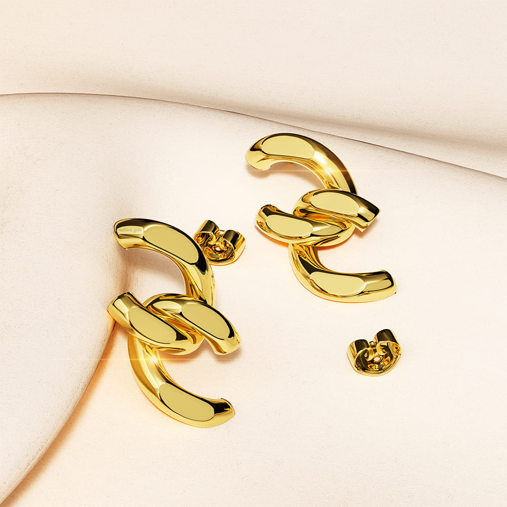 Gilded Glamour Earrings in Gold