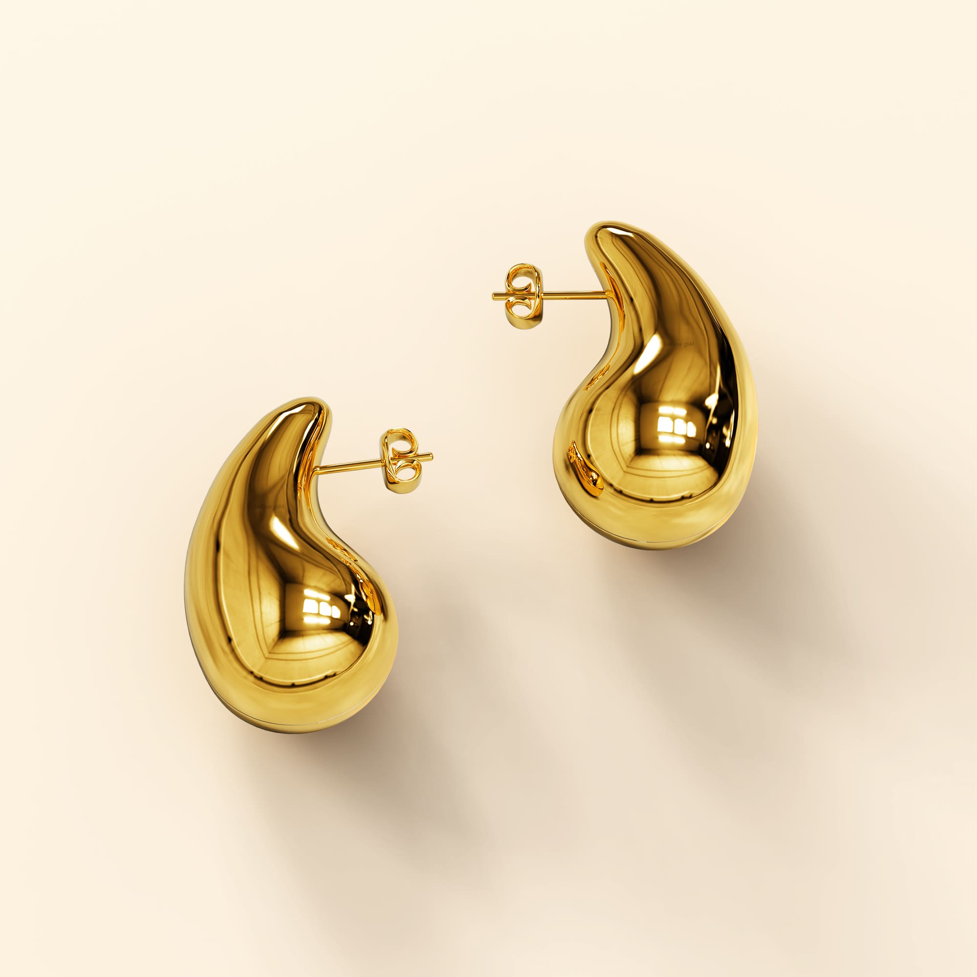 Raindrop Gold layered Stud Earrings