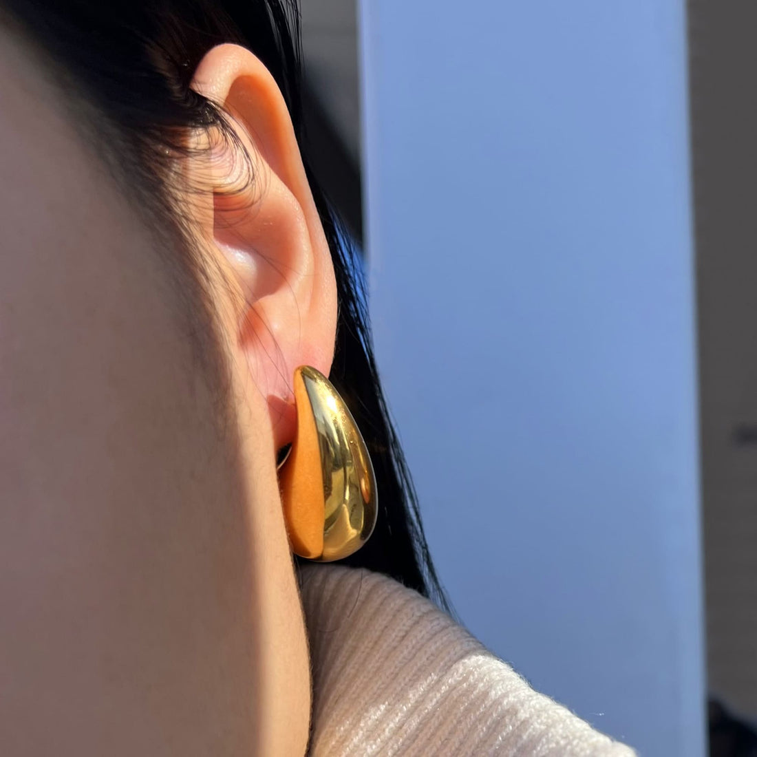 Raindrop Gold layered Stud Earrings