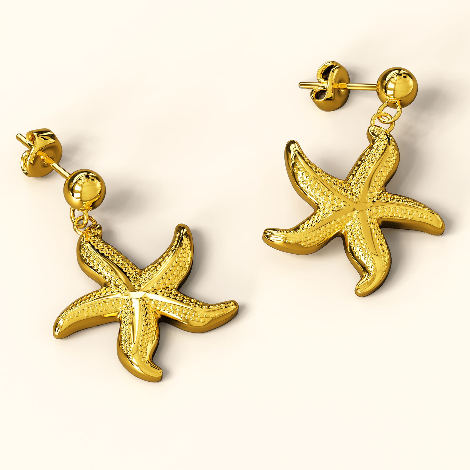 Starfish Gold Stud Earrings