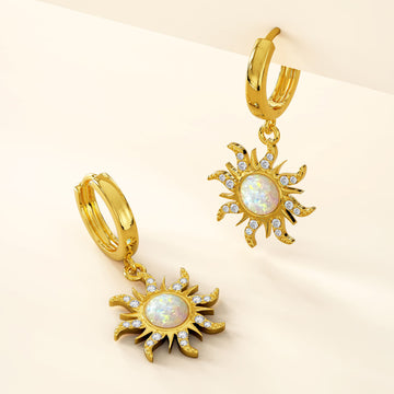 Celestial Opal Sun Drop Earrings