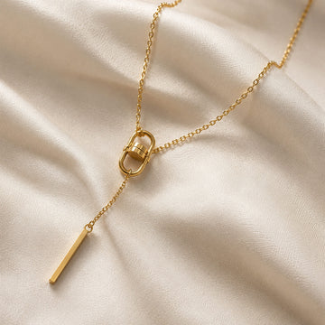 Bullion Gold Forward Pendant Necklace Gold