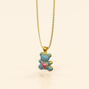 Bullion Gold Love Stories Little Bear Pendant Necklace