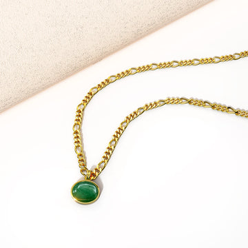 Green Aventurine Luminary Necklace in Gold