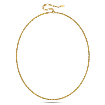 Rope Link Chain Gold Plated Necklace