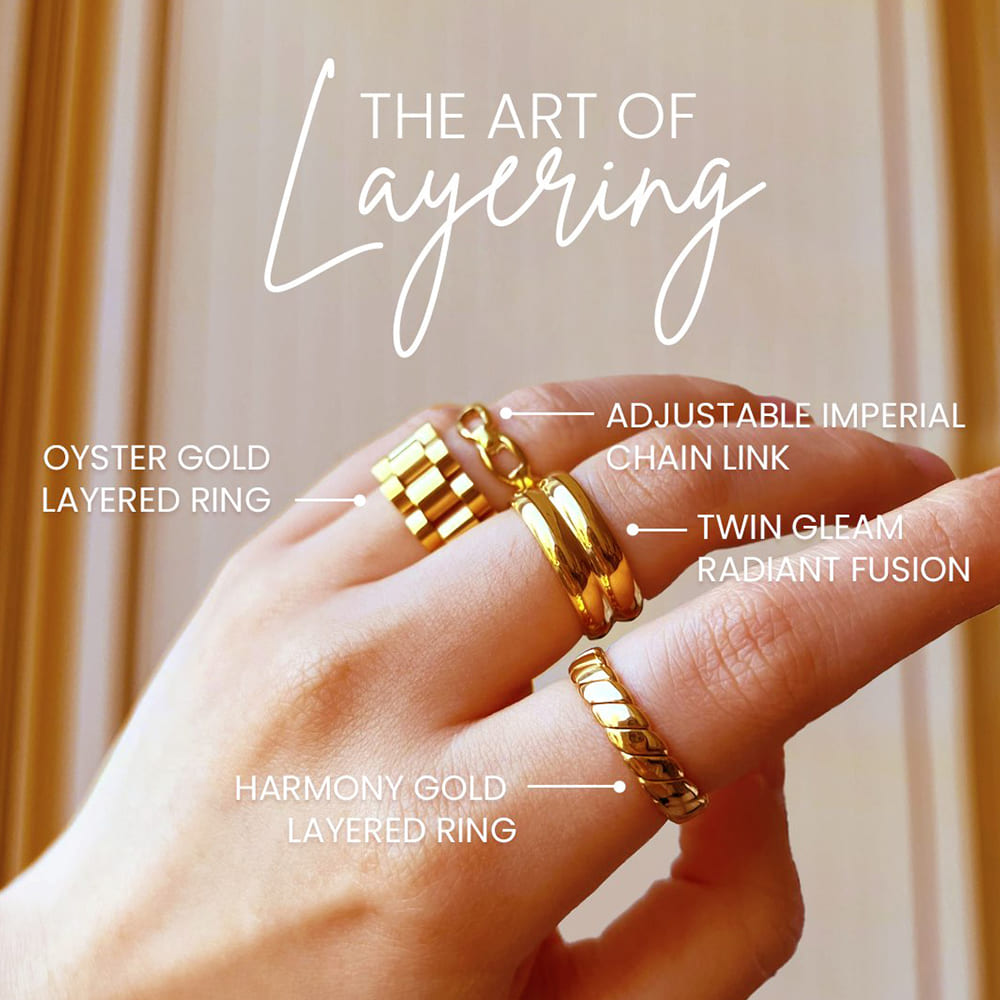 Oyster Gold Layered Ring