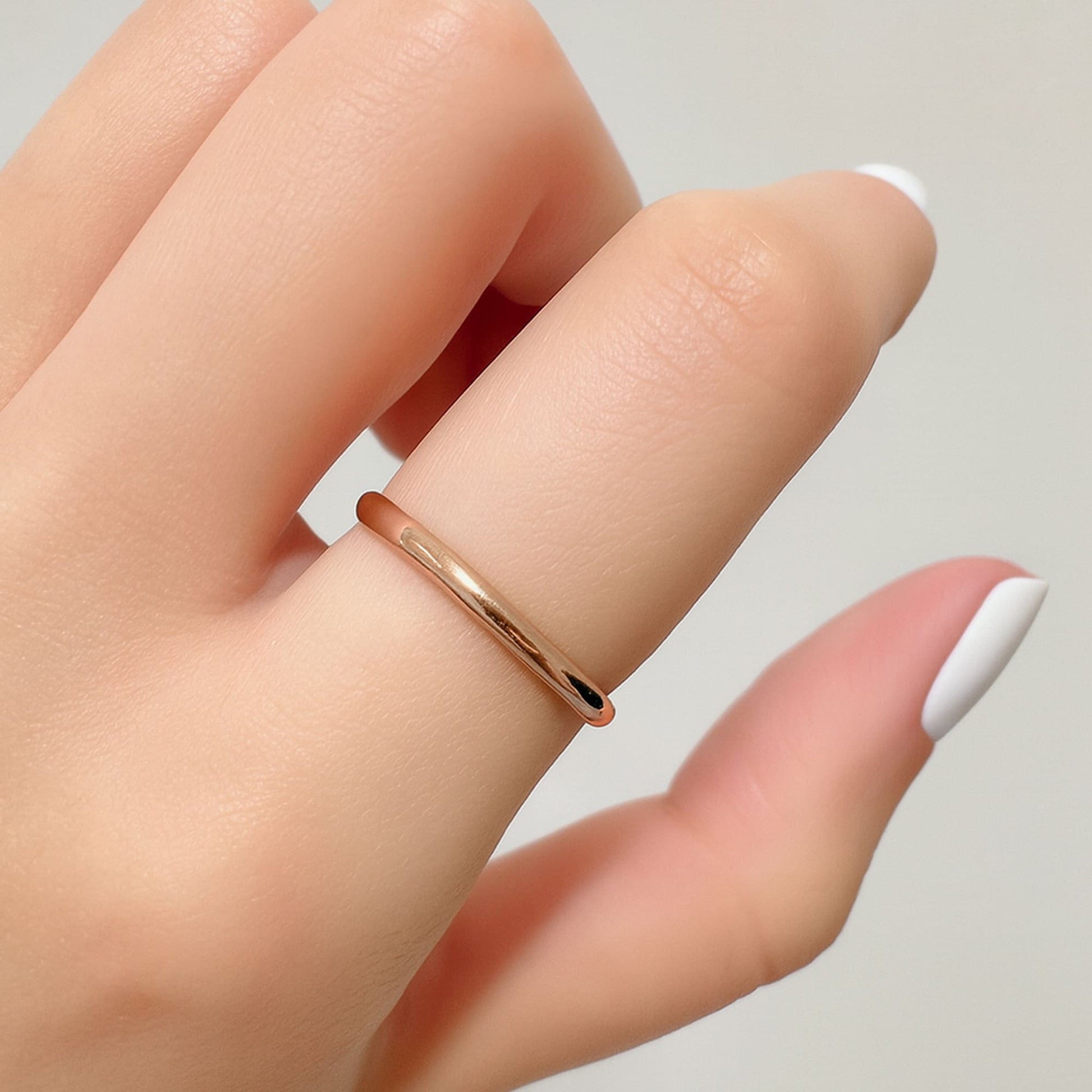Camille Minimal Stacker Ring in Rose Gold - 5