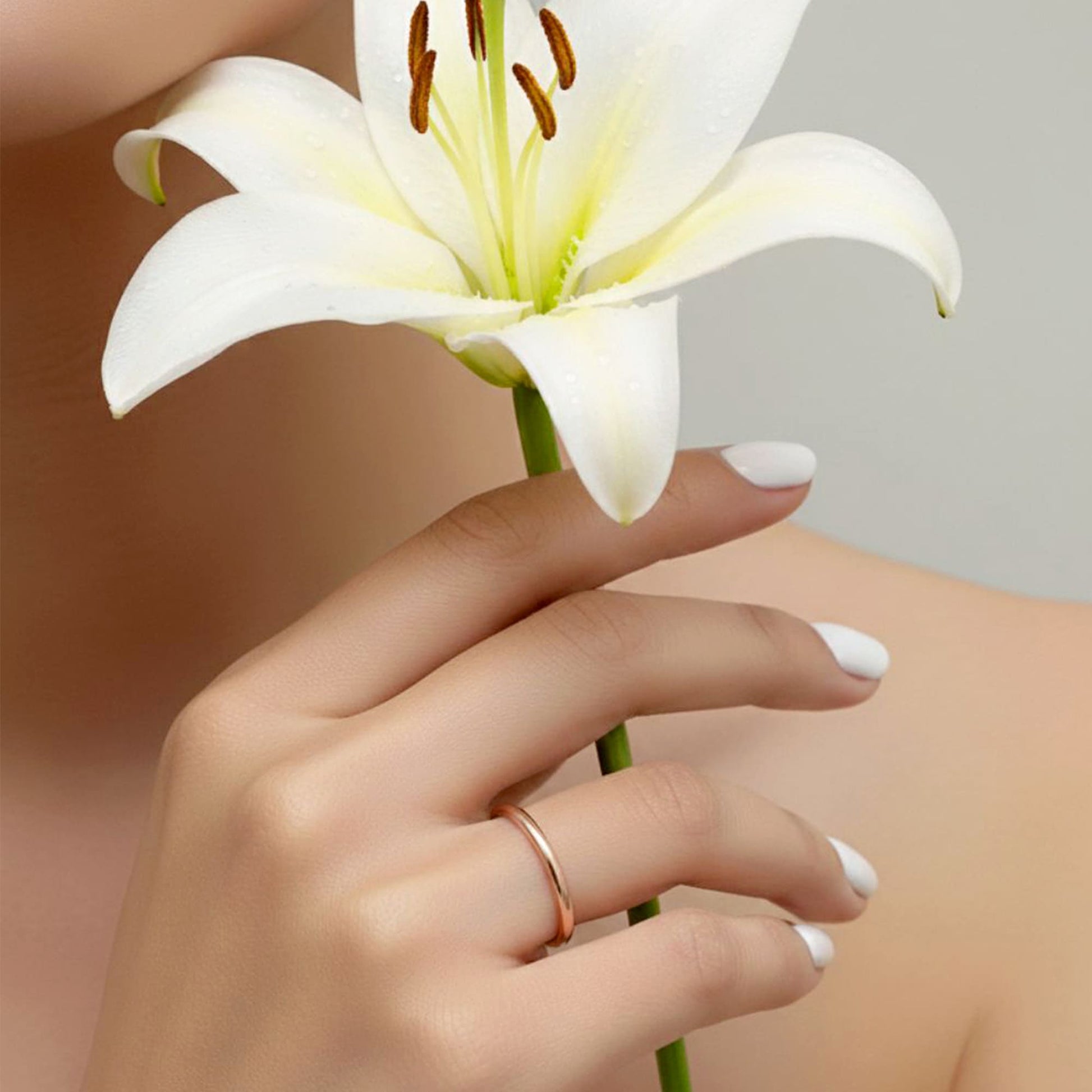Camille Minimal Stacker Ring in Rose Gold - 8