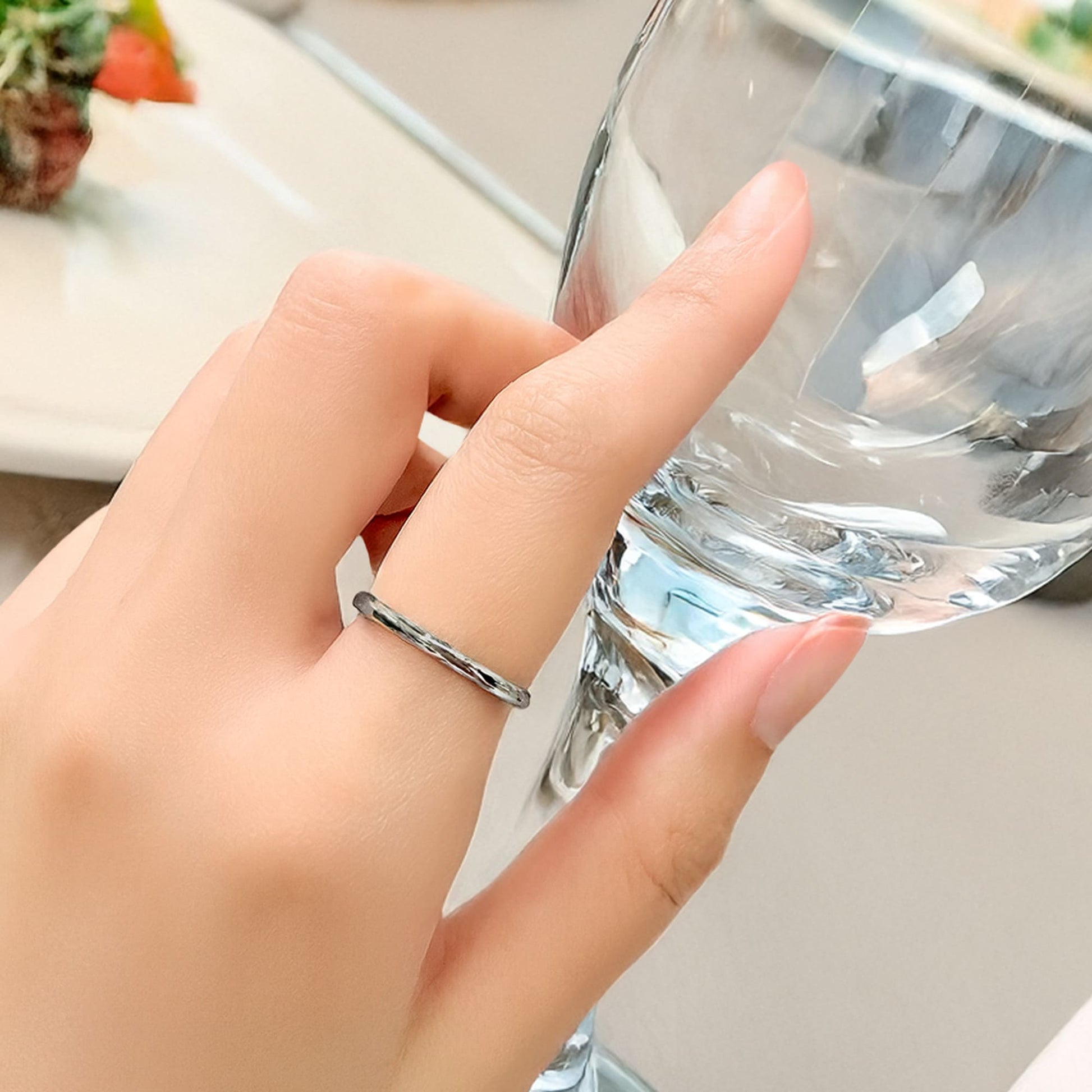 Camille Minimal Stacker Ring in Silver - 5