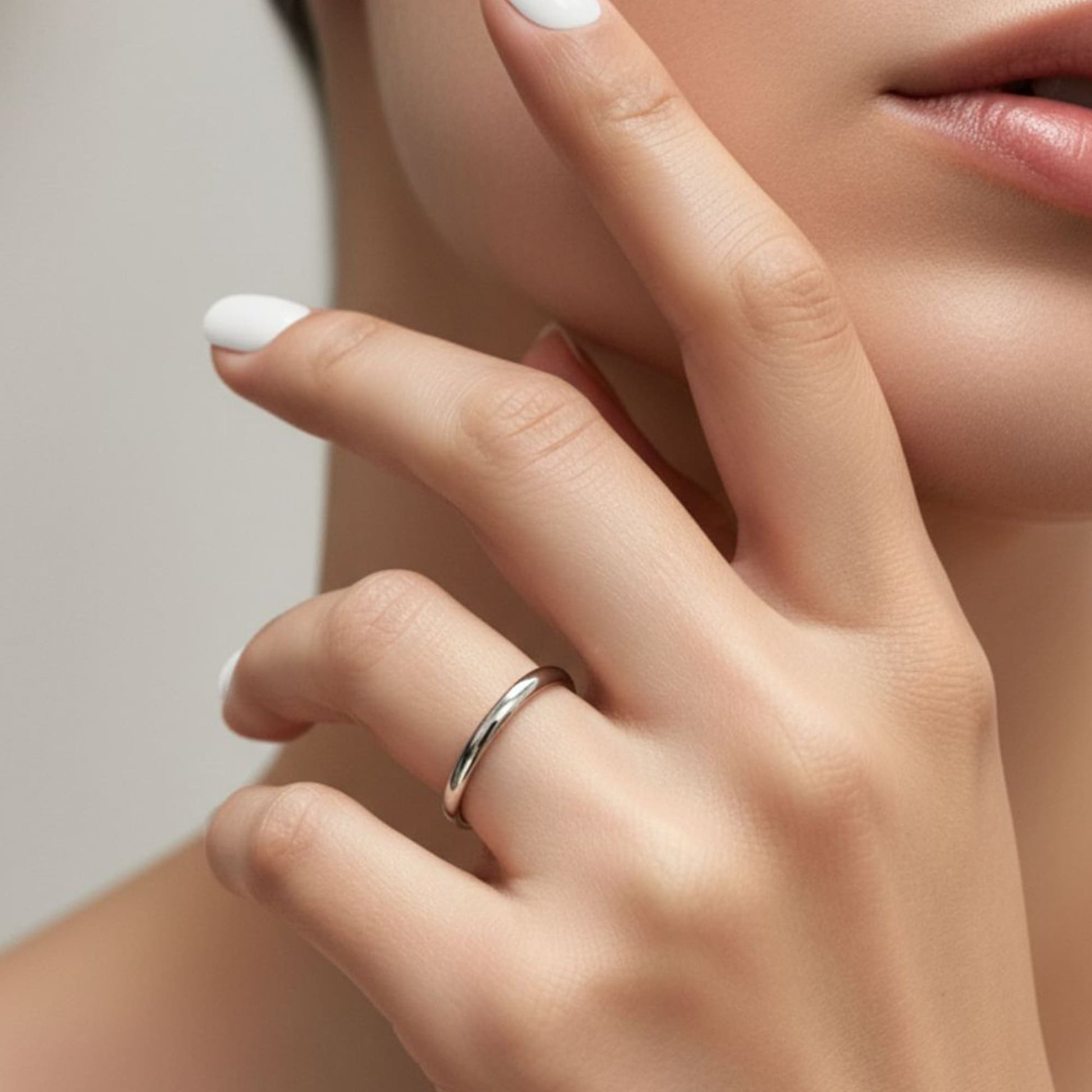 Camille Minimal Stacker Ring in Silver - 8