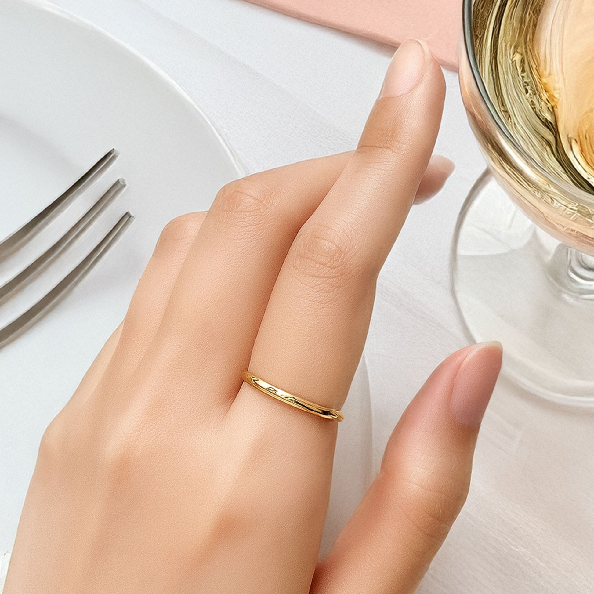 Camille Minimal Stacker Ring in Gold - 6