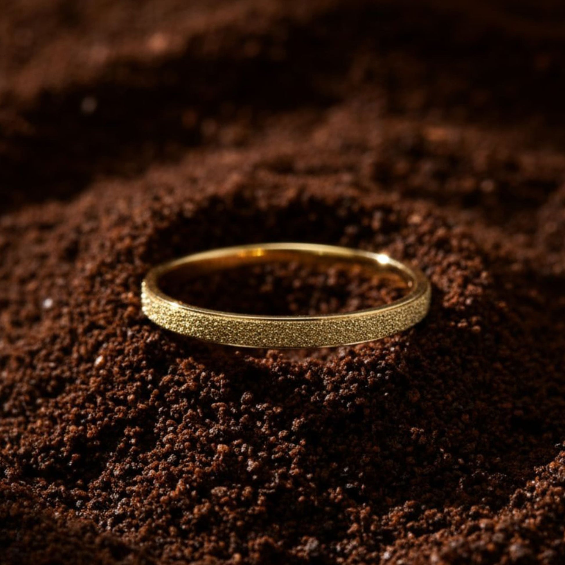 Deva Glitter Textured Stacker Ring - 5