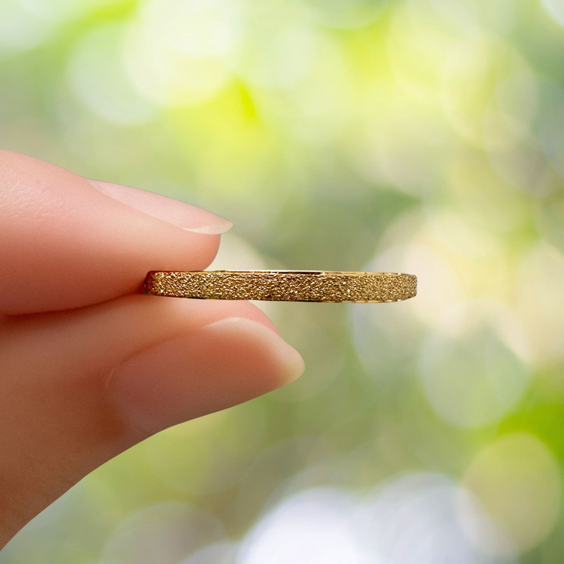 Deva Glitter Textured Stacker Ring - 7