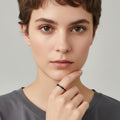 Ceres Timeless Ring Black Enamel Ring in Rose Gold - 10