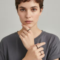 Ceres Timeless Ring Black Enamel Ring in Rose Gold - 11