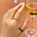 Ceres Timeless Ring Black Enamel Ring in Rose Gold - 12