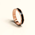 Ceres Timeless Ring Black Enamel Ring in Rose Gold