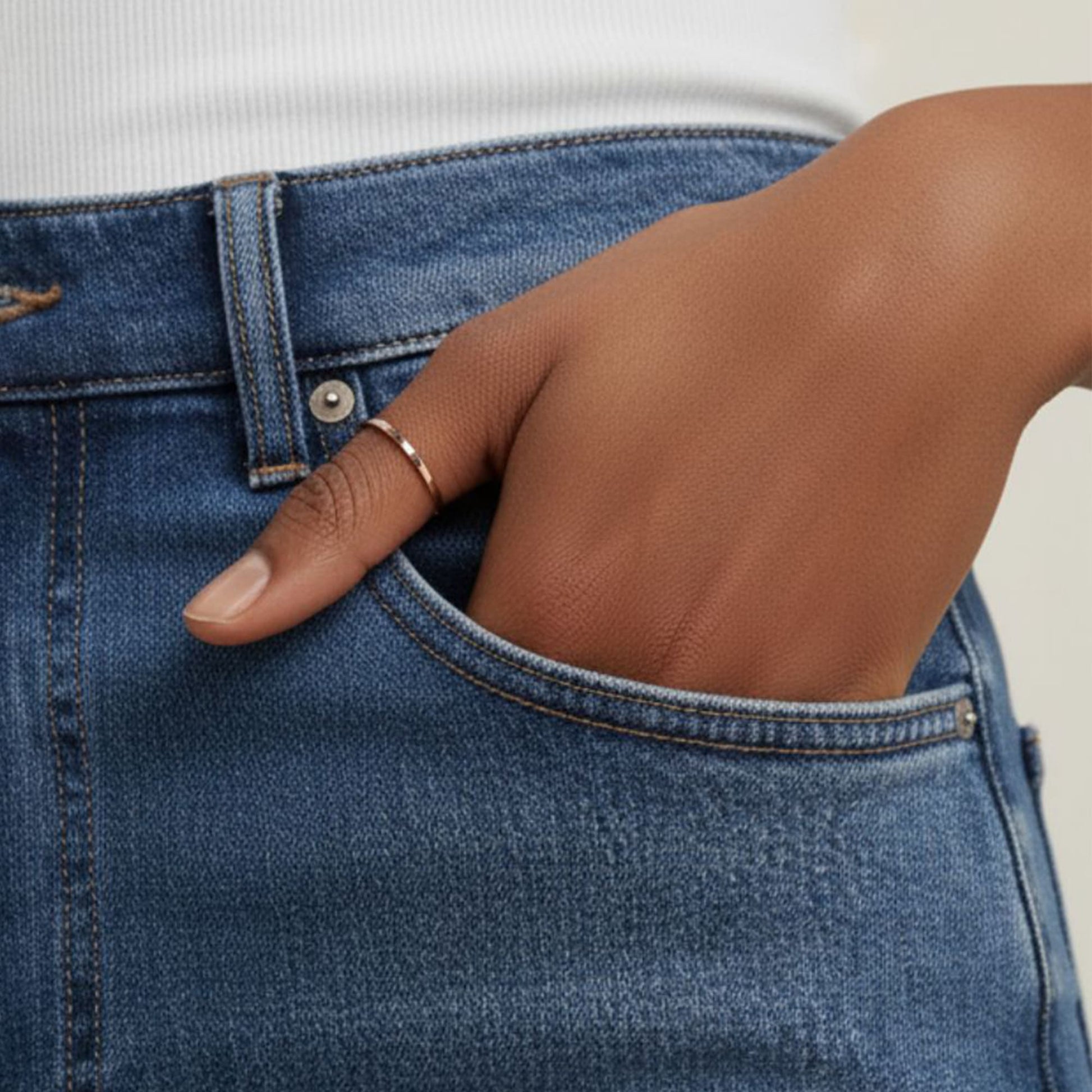 Rose Gold Simplicity Slim Ring - 8