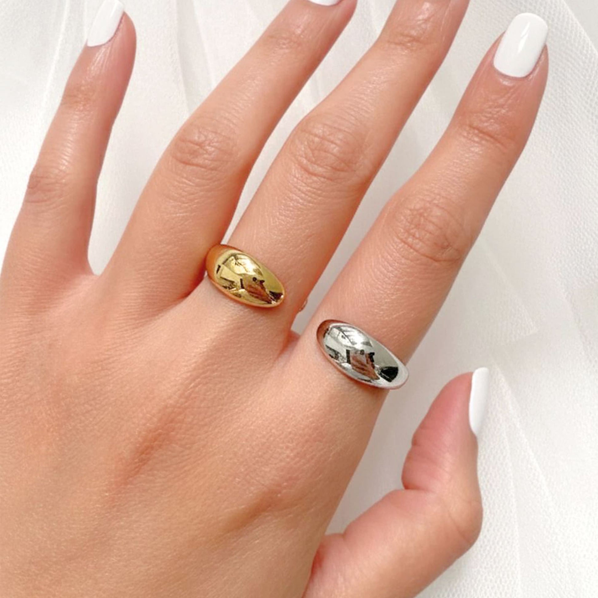 Elan Irregular Open Claw Gold Ring - 10