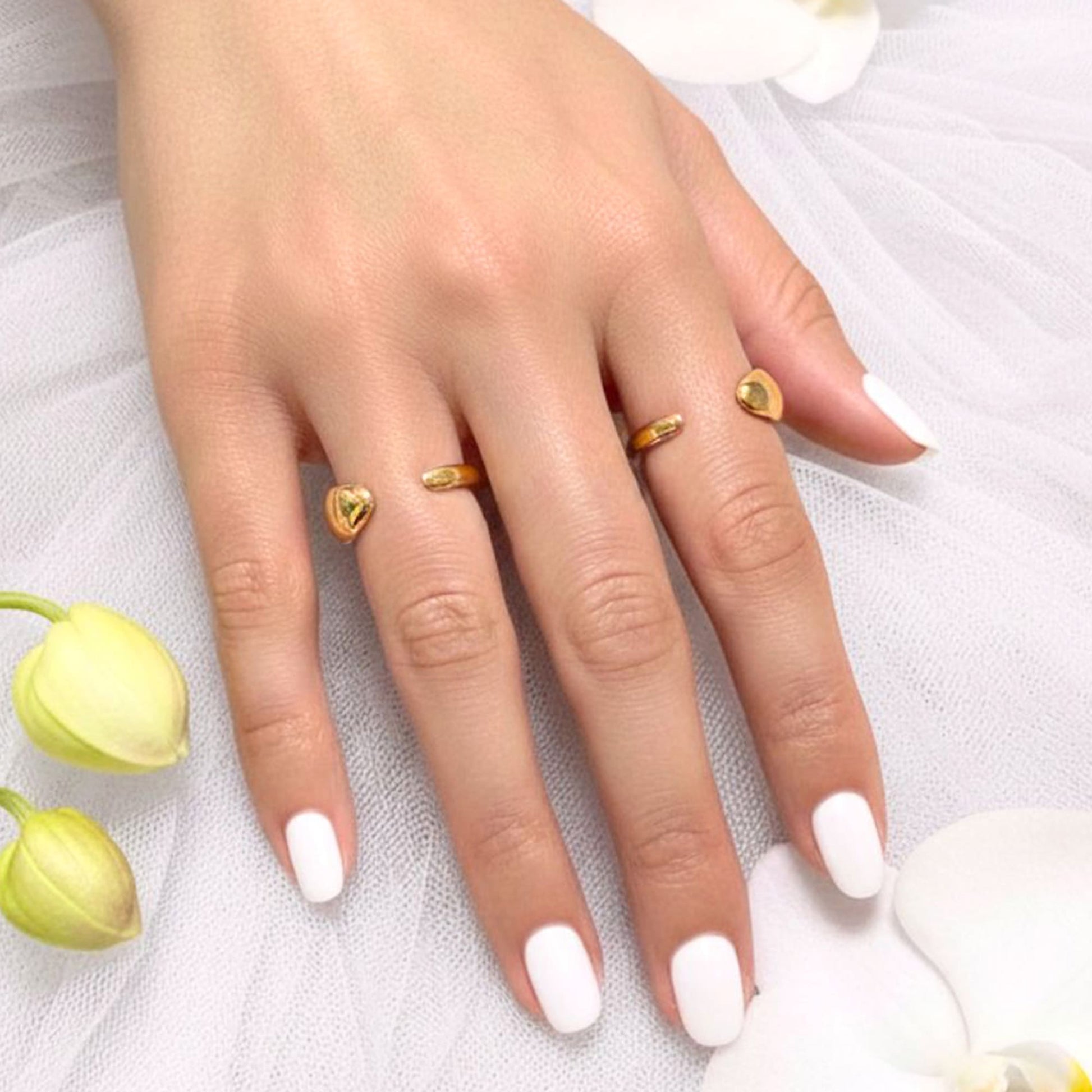 Elan Irregular Open Claw Gold Ring - 9