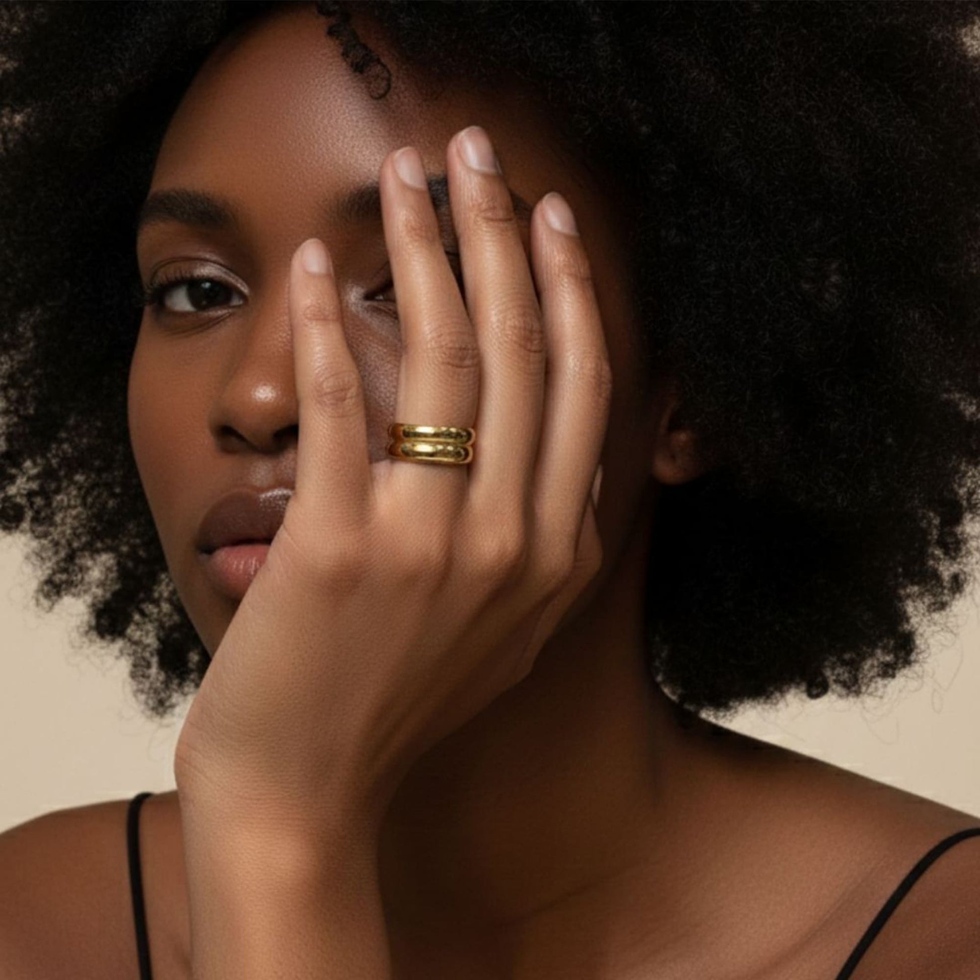 Twin Gleam Radiant Fusion Gold Layered Ring - 10