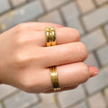 Twin Gleam Radiant Fusion Gold Layered Ring - 16