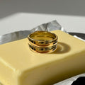 Twin Gleam Radiant Fusion Gold Layered Ring - 6