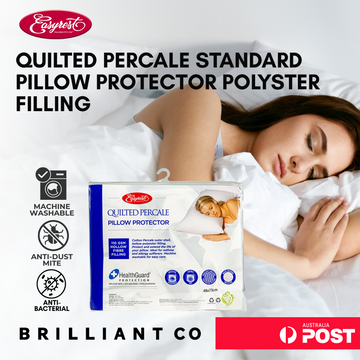 Easy Rest Quilted Percale Standard Pillow Protector Polyster Filling
