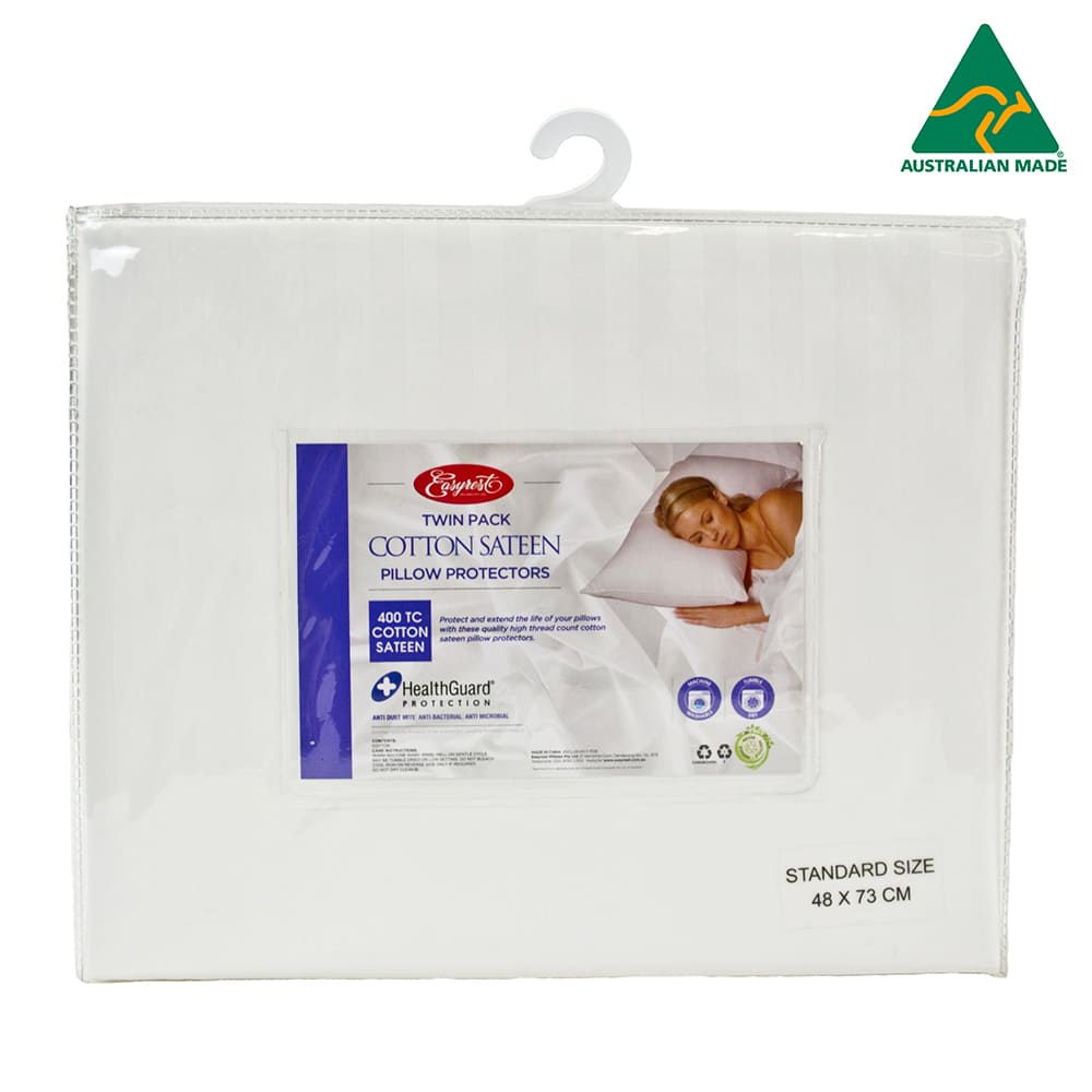 Easy Rest Cotton Sateen Standard Pillow Protector - Pack of 2