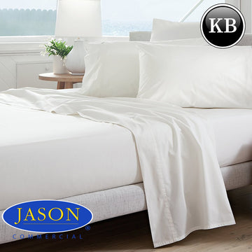 Jason Commercial Cotton Deluxe 100% Cotton Percale Fitted Sheet King