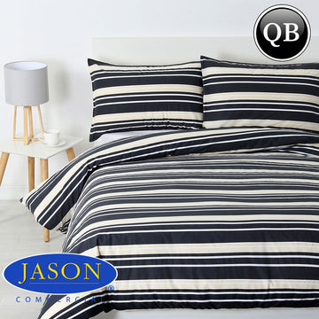 Jason Brighton Printed Quilt Cover Set Charcoal Queen
