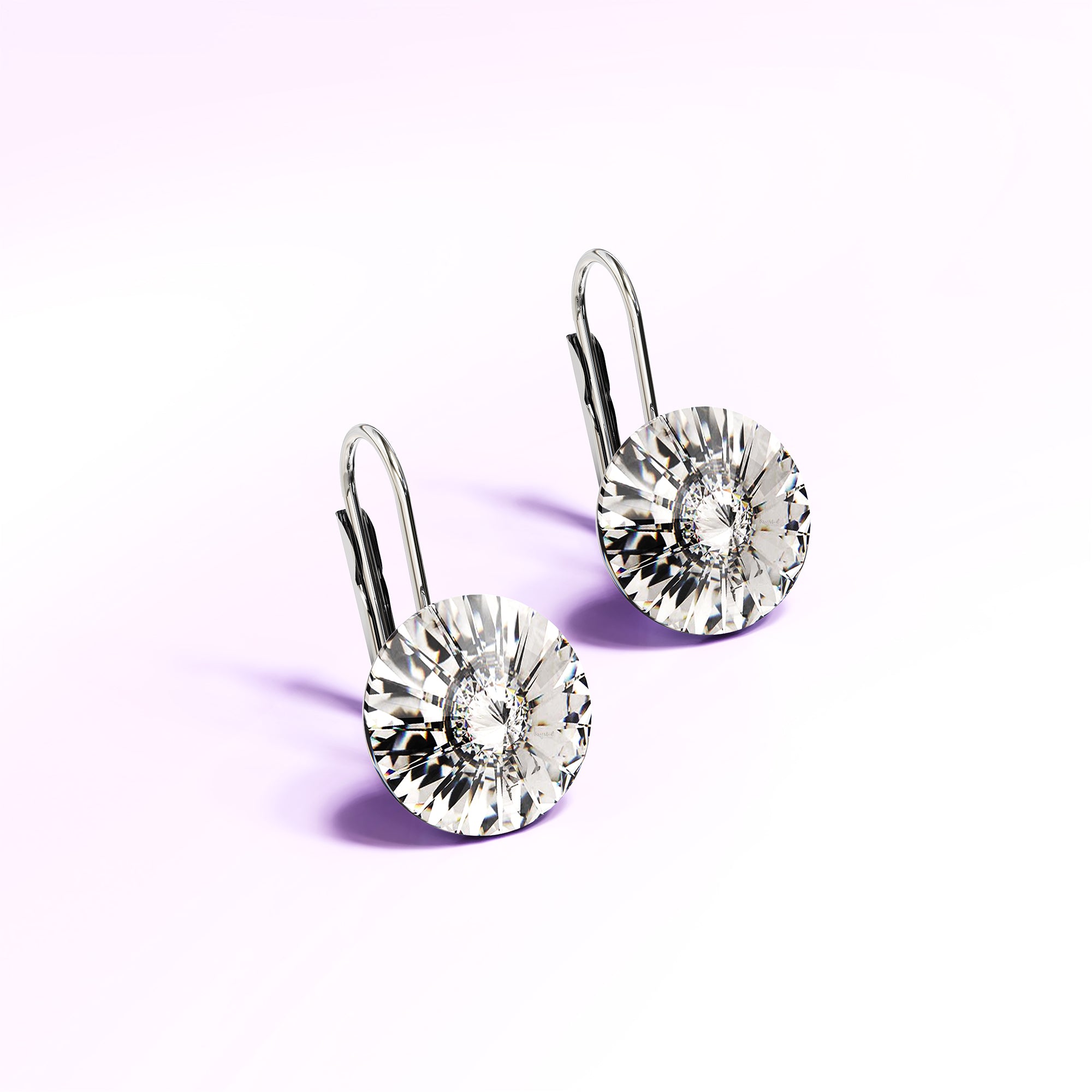 Diana White Gold Crystal Drop Earrings