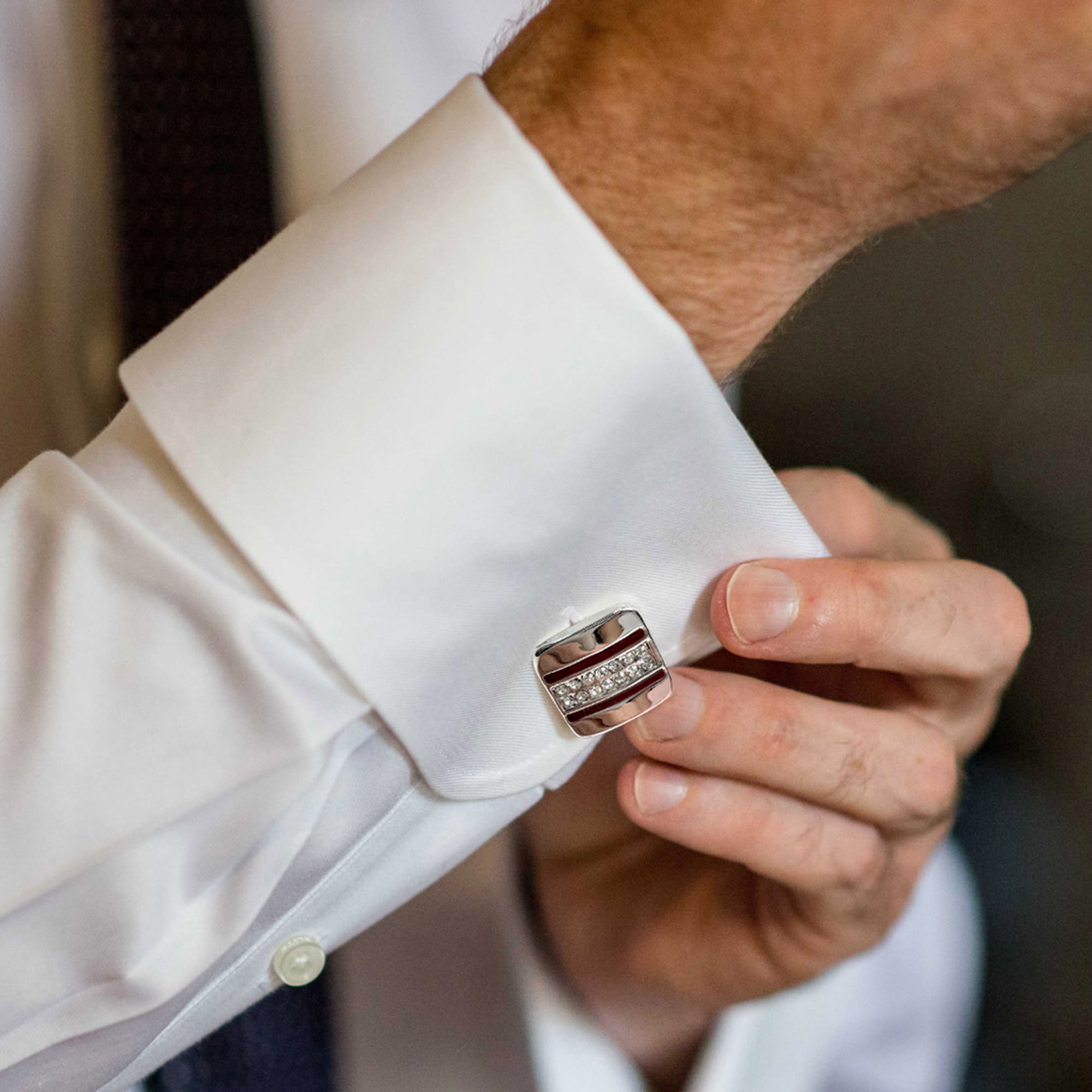 Speed Lane Cuff Links Embellished With SWAROVSKI® Crystals