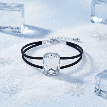 Krystal Couture Emerald-Cut Crystal Double Strap Bracelet Embellished with SWAROVSKI® Crystals