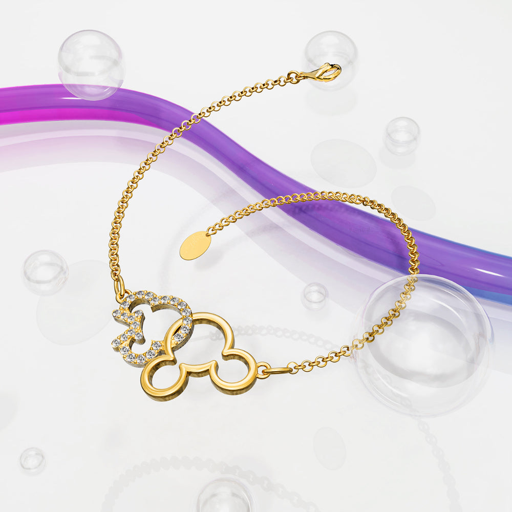 Gold Intertwined Mickey Embellished with Swarovski® Crystals