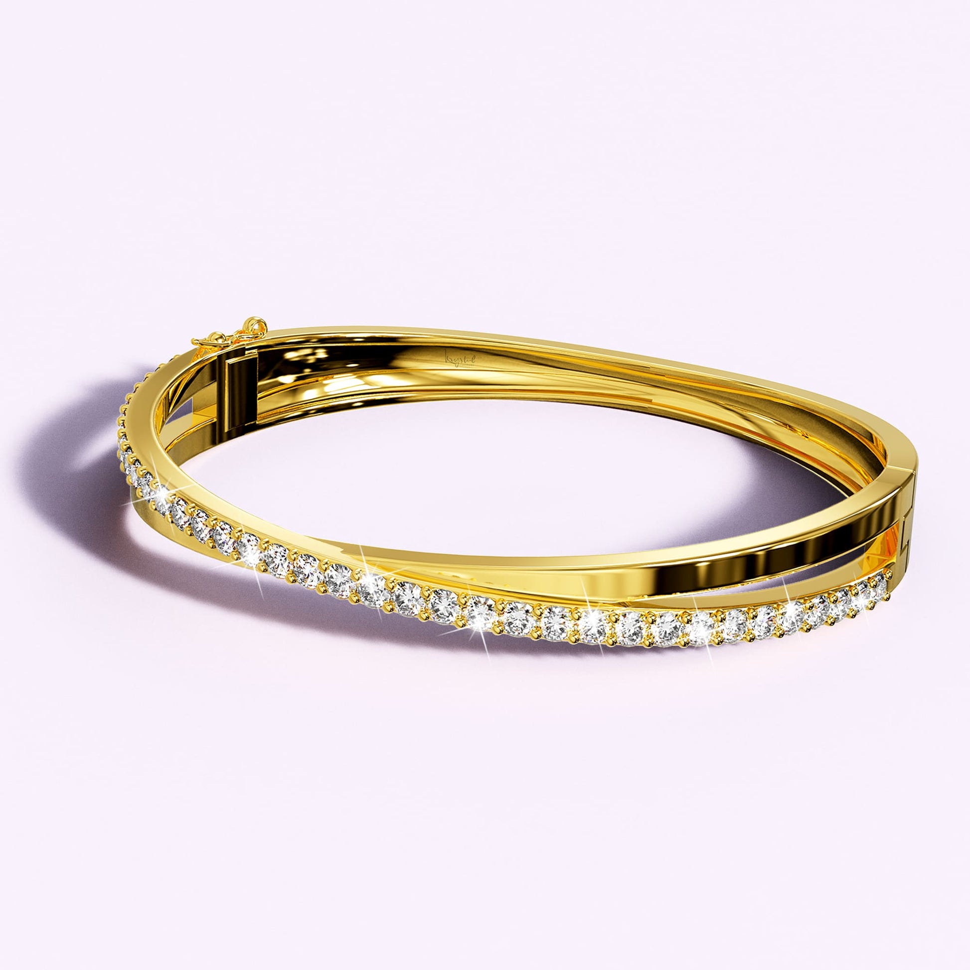 Krystal Couture Perfection Bangle Swarovski crystals Yellow Gold