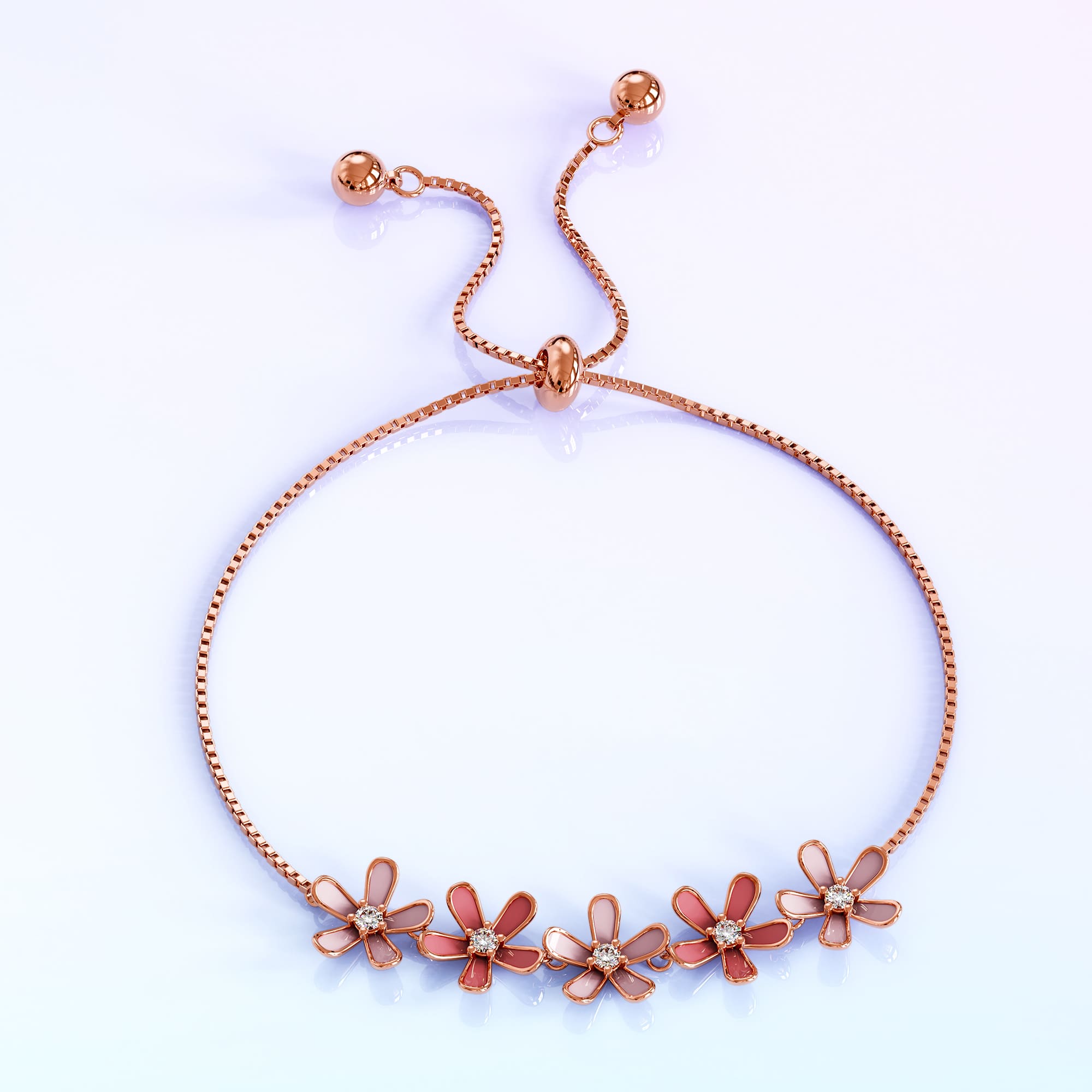 Petalia Pink Bracelet Featured SWAROVSKI® Crystals in Rose Gold